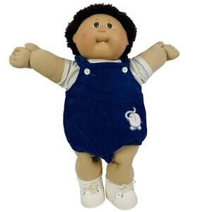 1985 VTG Cabbage Patch Kid Boy Brown Hair Brown Eyes Head Mold #5 First‎ Tooth